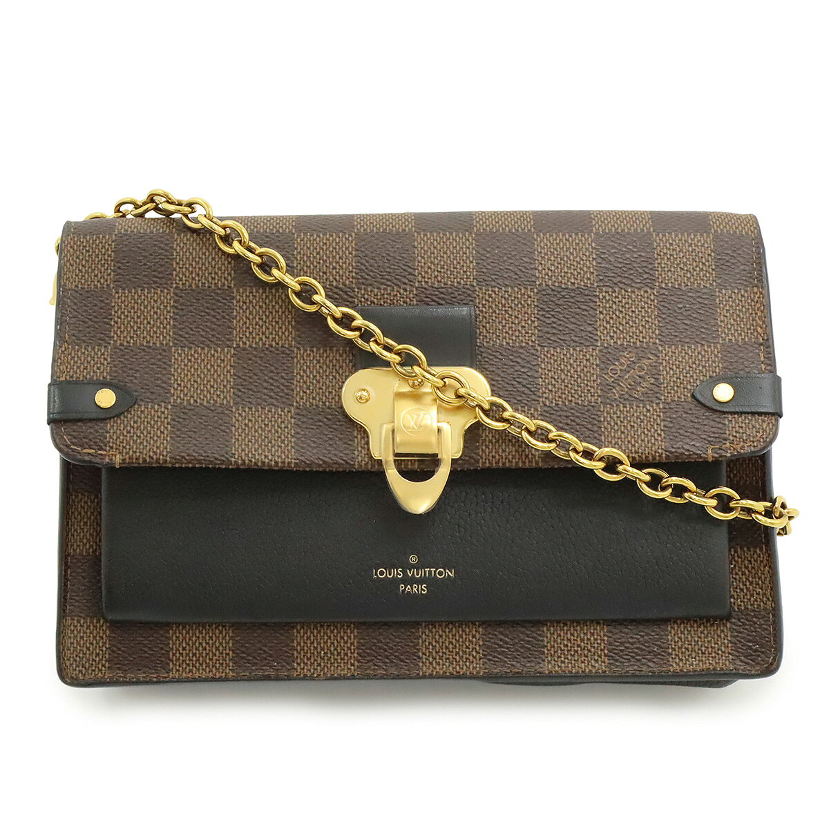 Rakuten - LOUIS VUITTON ルイ ヴィトン ダミエ ポルトフォイユ ヴァヴァン ショルダーバッグ チェーンショルダー ノワール ブラック 黒 N60221 【中古】