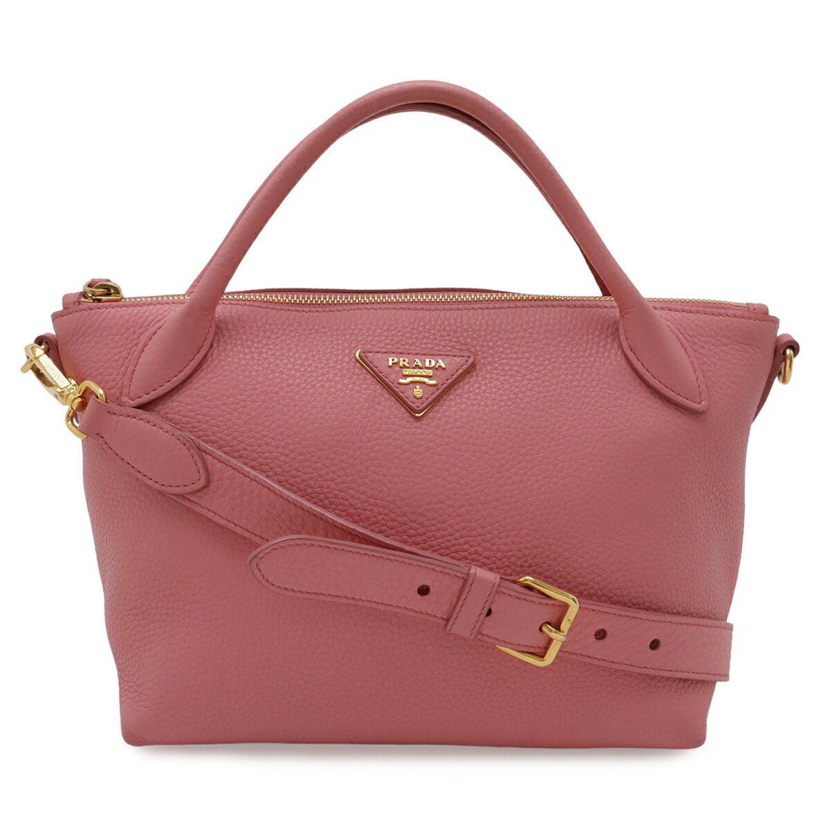 樂天商城 - PRADA プラダ VIT.DAINO ハンドバッグ 2WAY ショルダーバッグ 斜め掛け ピンク ゴールド金具 1BA111 【中古】
