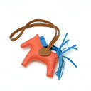 HERMES エルメス ロデオPM バッグチャーム アクセサリー 馬モチーフ レザー アニョーミロ ローズテキサス ブルーザンジバル ゴールド Z刻印 【中古】
