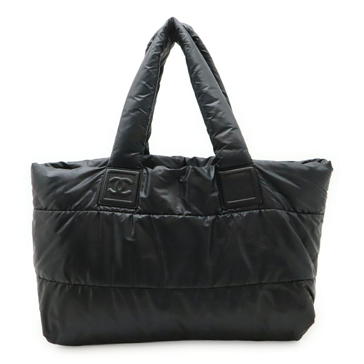 Rakuten - CHANEL シャネル コココクーン トートGM トートバッグ ショルダーバッグ ココマーク ナイロン レザー ブラック 黒 ボルドー A47107 【中古】