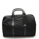 【バッグ】PRADA プラダ ボストンバッグ トラベルバッグ 旅行カバン ナイロン レザー NERO 黒 ブラック シルバー金具 【中古】