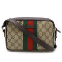 GUCCI グッチ GGプラス GGスプリーム シェリーライン ショルダーバッグ ポシェット 斜め掛け カーキベージュ 茶 ダークブラウン 162910 【中古...