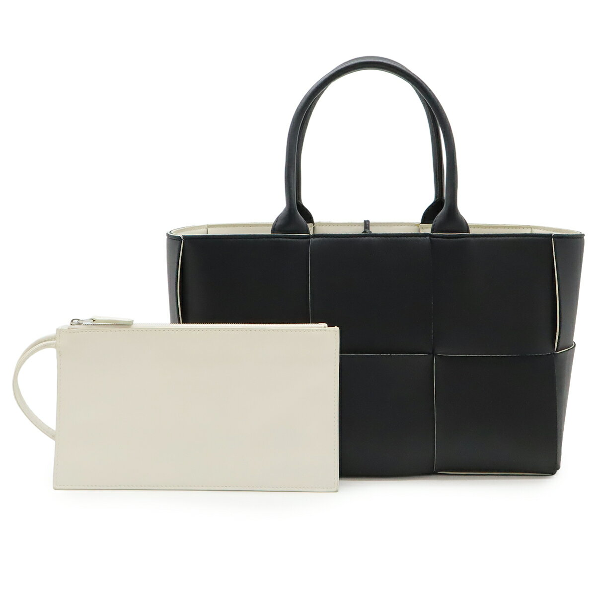 BOTTEGA VENETA ボッテガ ヴェネタ ボッテガベネタ マキシイントレチャート アルコ トート トートバッグ スモール レザー ブラック 黒 652867 【中古】