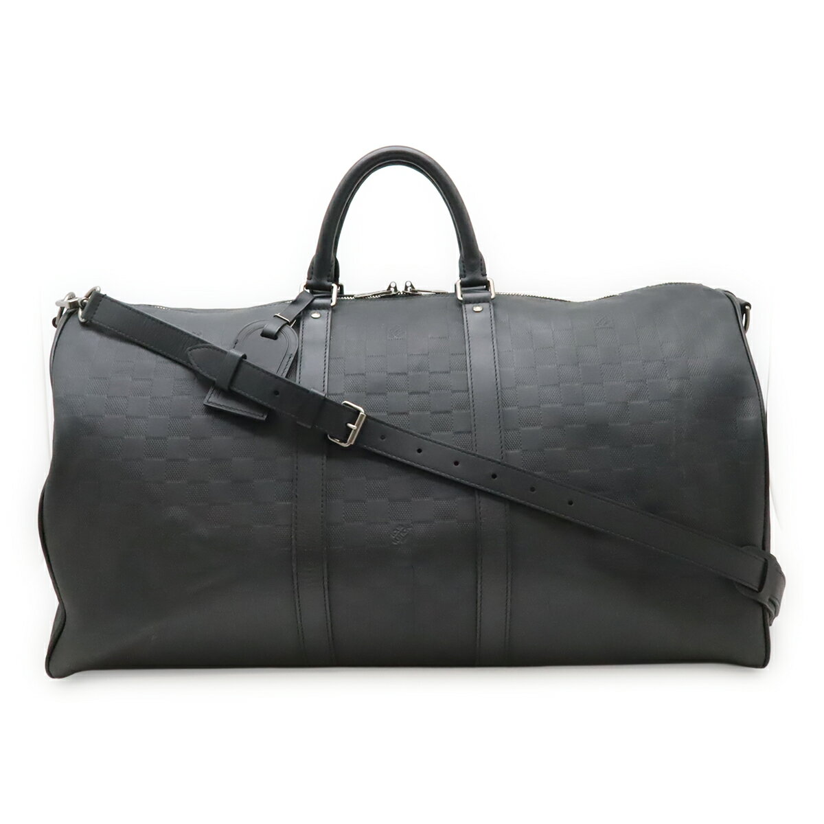 Boston Bags - LOUIS VUITTON ルイ ヴィトン ダミエアンフィニ キーポル バンドリエール55 ボストンバッグ 2WAY ショルダーバッグ オニキス 黒 ブラック N41144 【中古】