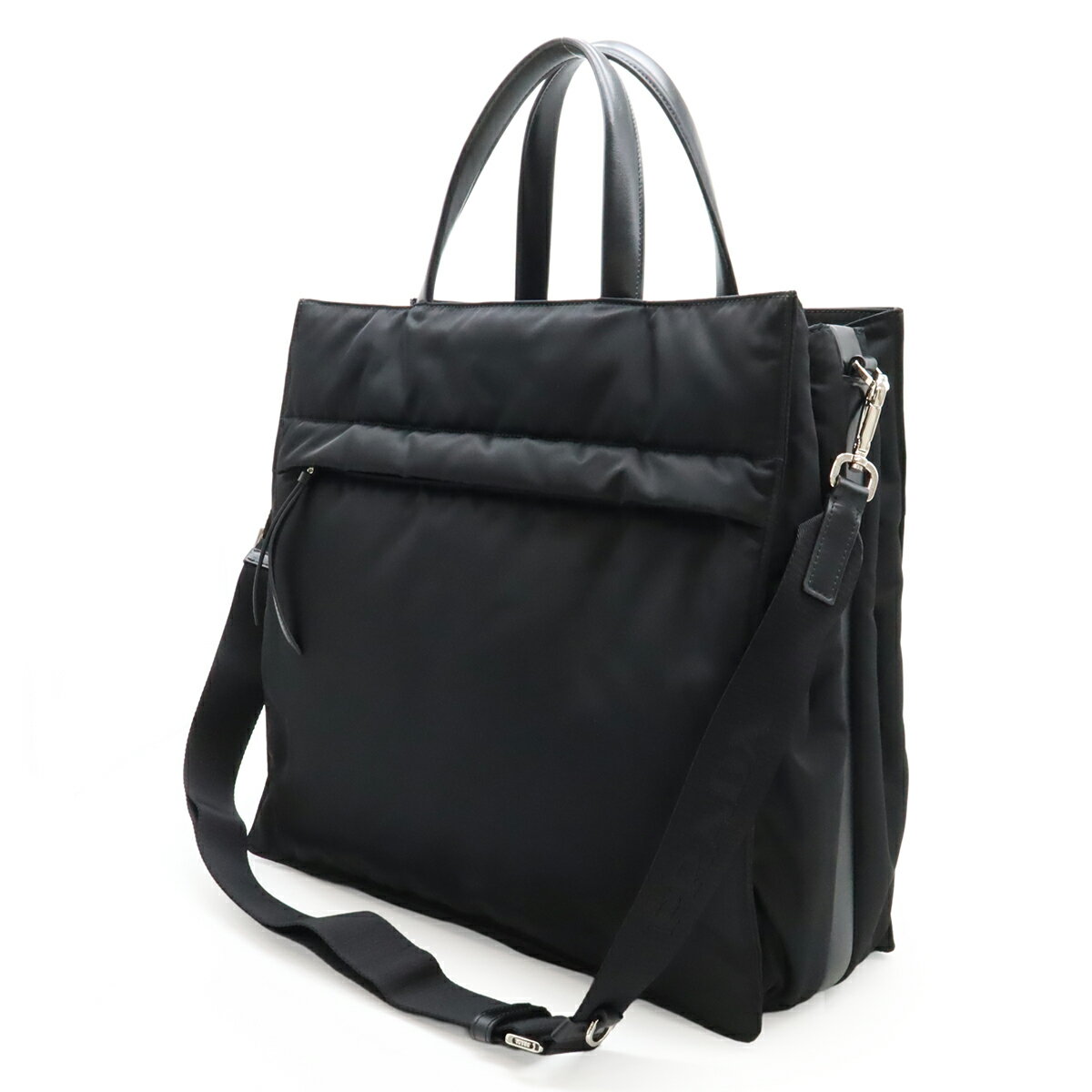 PRADA プラダ TESSUTO+VITELLO テスート トライアングルロゴ ショルダーバッグ 2WA...
