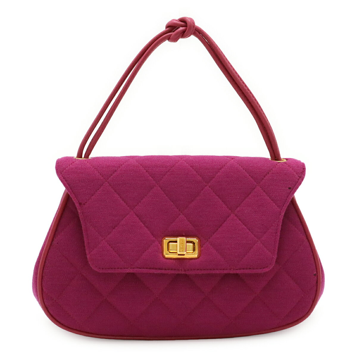 Rakuten - CHANEL シャネル マトラッセ キャンバス ハンドバッグ ミニバッグ コットン パープル 紫 ゴールド金具 【中古】