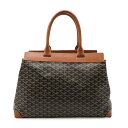 GOYARD ゴヤール ベルシャスMM トートバッグ ショルダーバッグ 肩掛け ヘリンボーン柄 コーティングキャンバス レザー ブラック 黒 ブラウン 茶 【中...