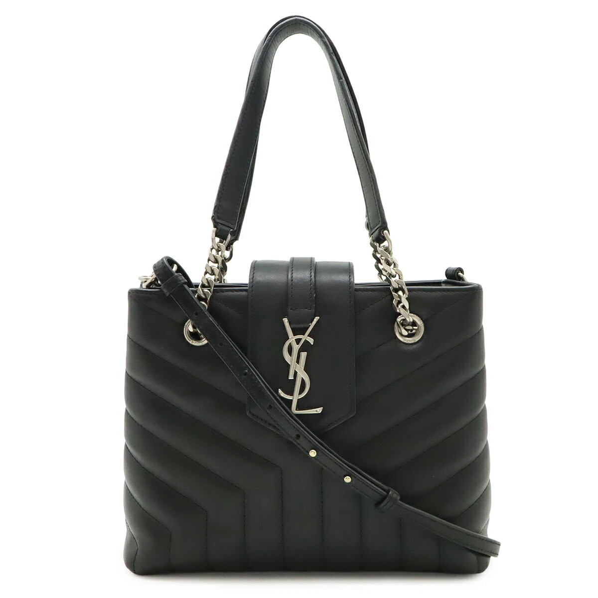 樂天商城 - SAINT LAURENT PARIS サン ローラン パリ イブサンローラン YSL ルル チェーンショルダーバッグ 2WAY キルティング レザー ブラック 黒 502717 【中古】