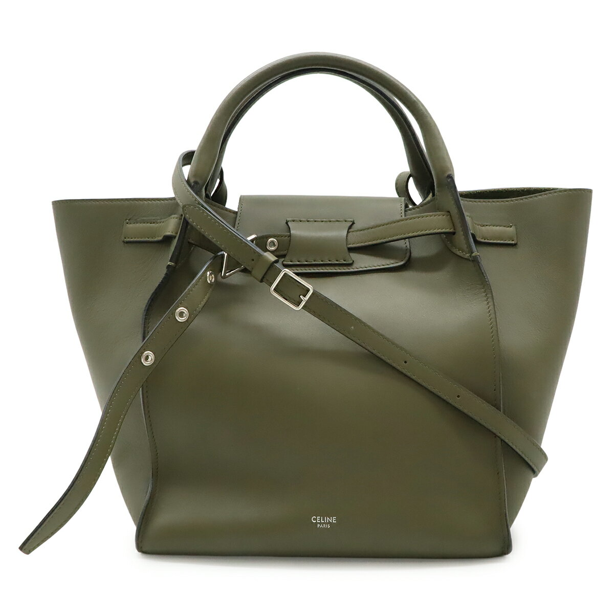 ◇CELINE セリーヌ ショルダーバッグ トートバッグ グリーン系◇ セリーヌ CELINE ミニカバアナイス 121743ENY グリーン GD金具 カーフ