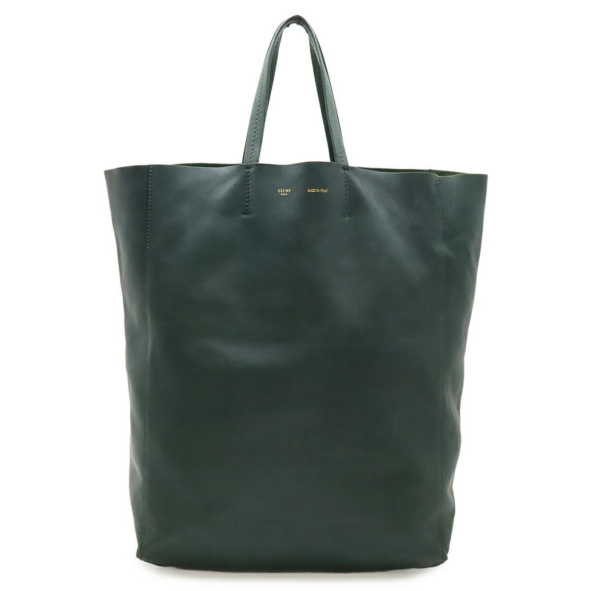 Rakuten - CELINE セリーヌ ホリゾンタルカバ トートバッグ ラージトート ショルダーバッグ 肩掛け レザー グリーン 緑 【中古】