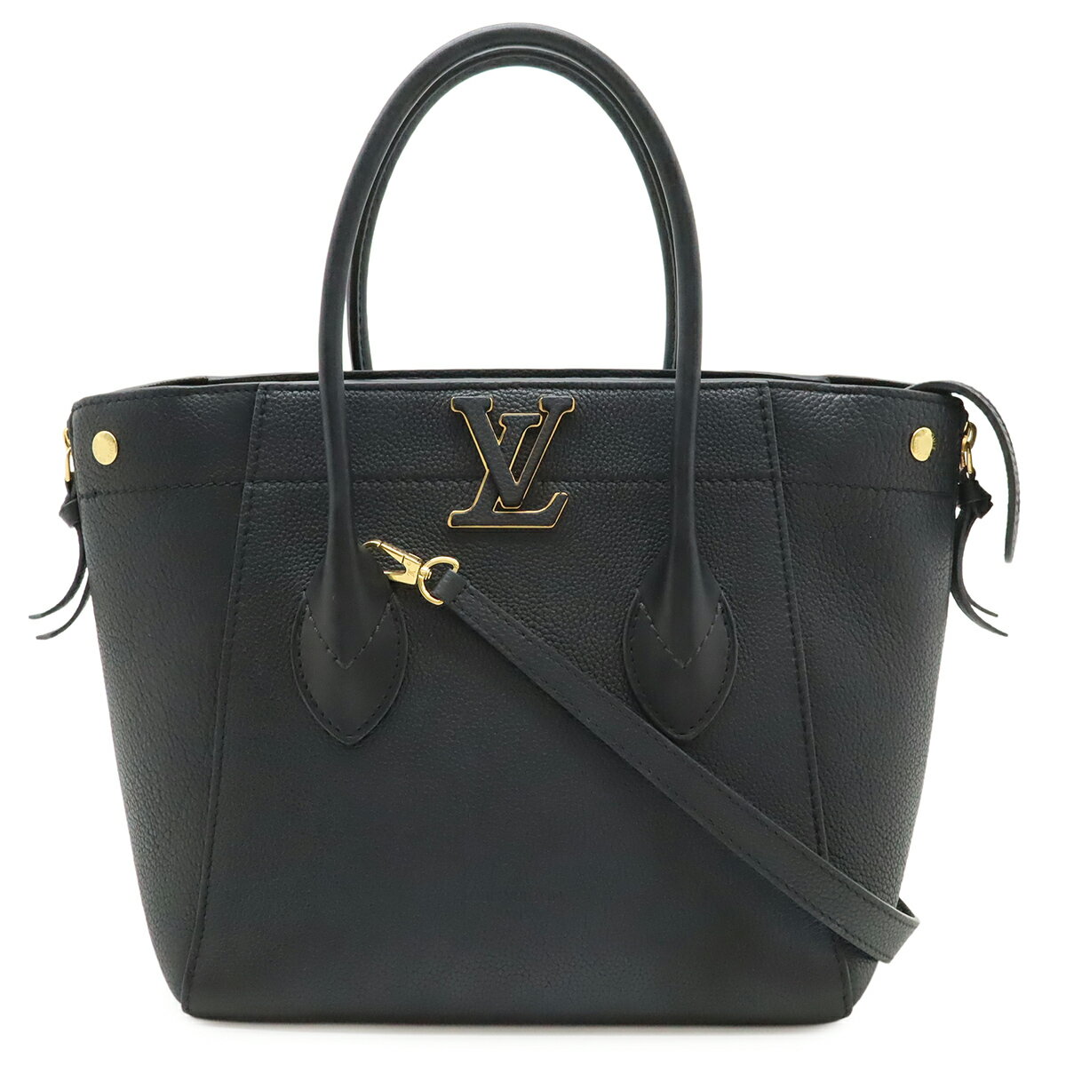 乐天商城 - LOUIS VUITTON ルイ ヴィトン フリーダム ハンドバッグ 2WAY ショルダーバッグ トリヨンレザー ノワール 黒 ブラック ゴールド金具 M54843 【中古】