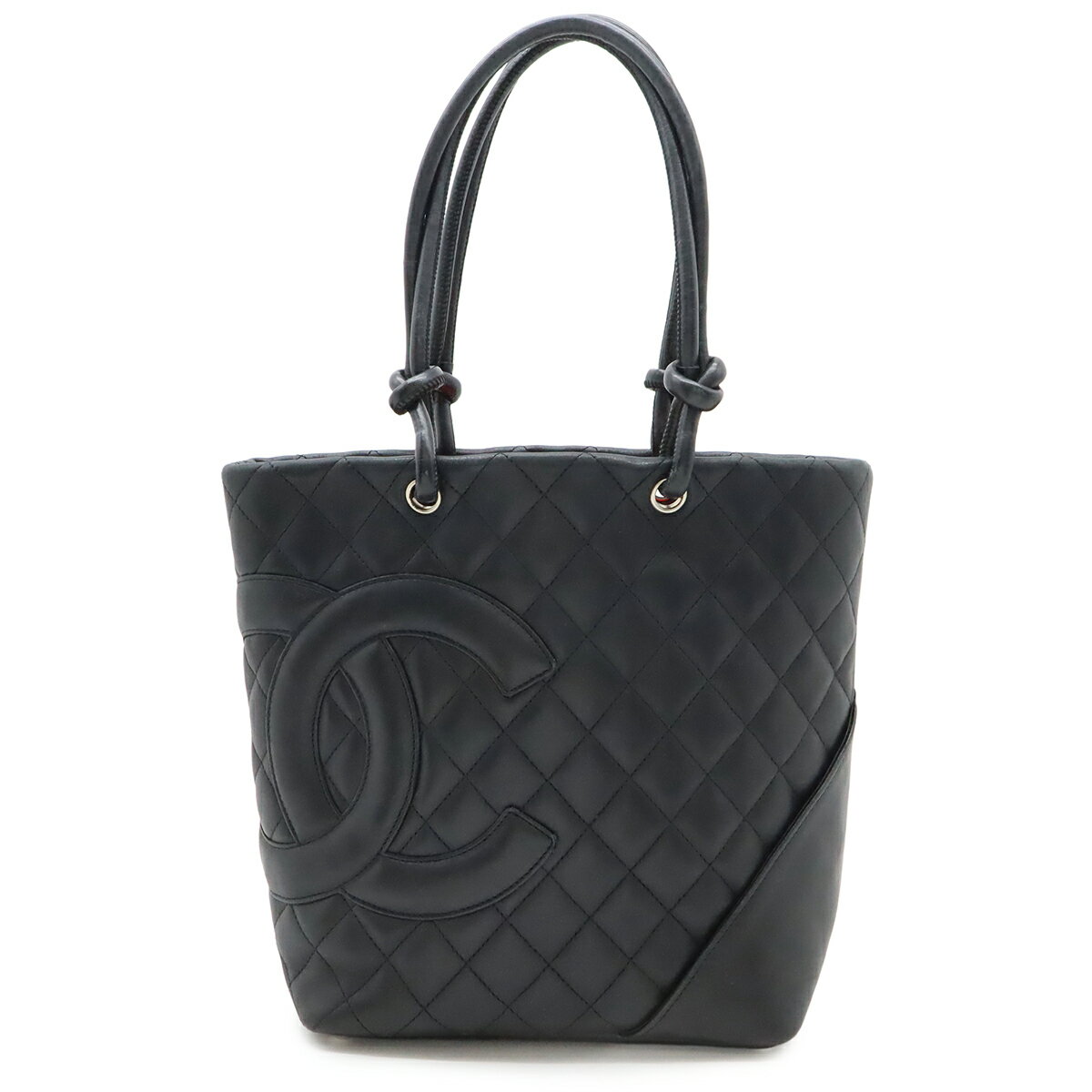 CHANEL シャネル カンボンライン ミディアムトート トートバッグ ショルダーバッグ ソフトカーフ レザー ブラック 黒 A25167 【中古】