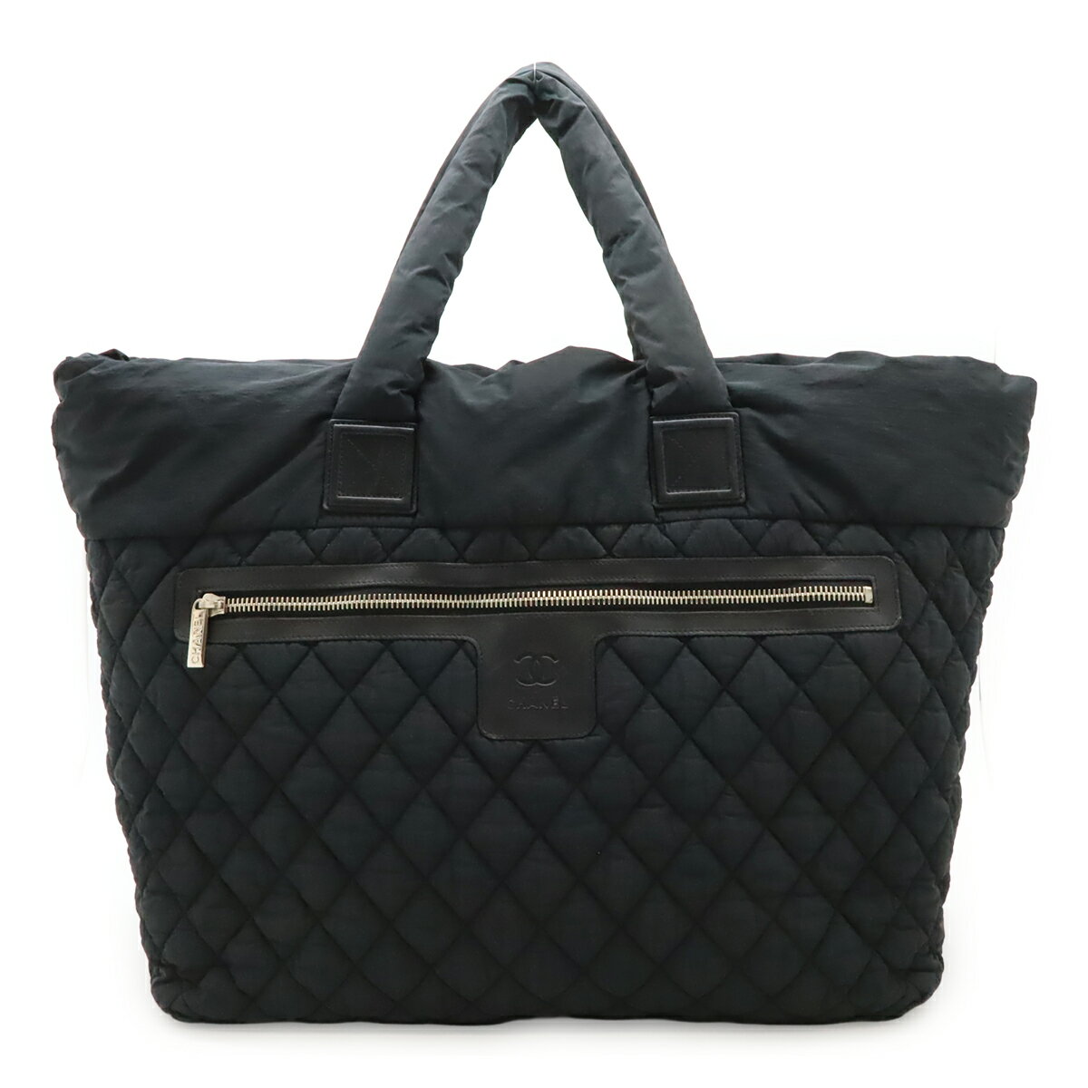 CHANEL シャネル コココクーン トートTGM トートバッグ ラージトート ショルダーバッグ トラベルバッグ ココマーク ナイロン レザー ブラック 黒 【中古】