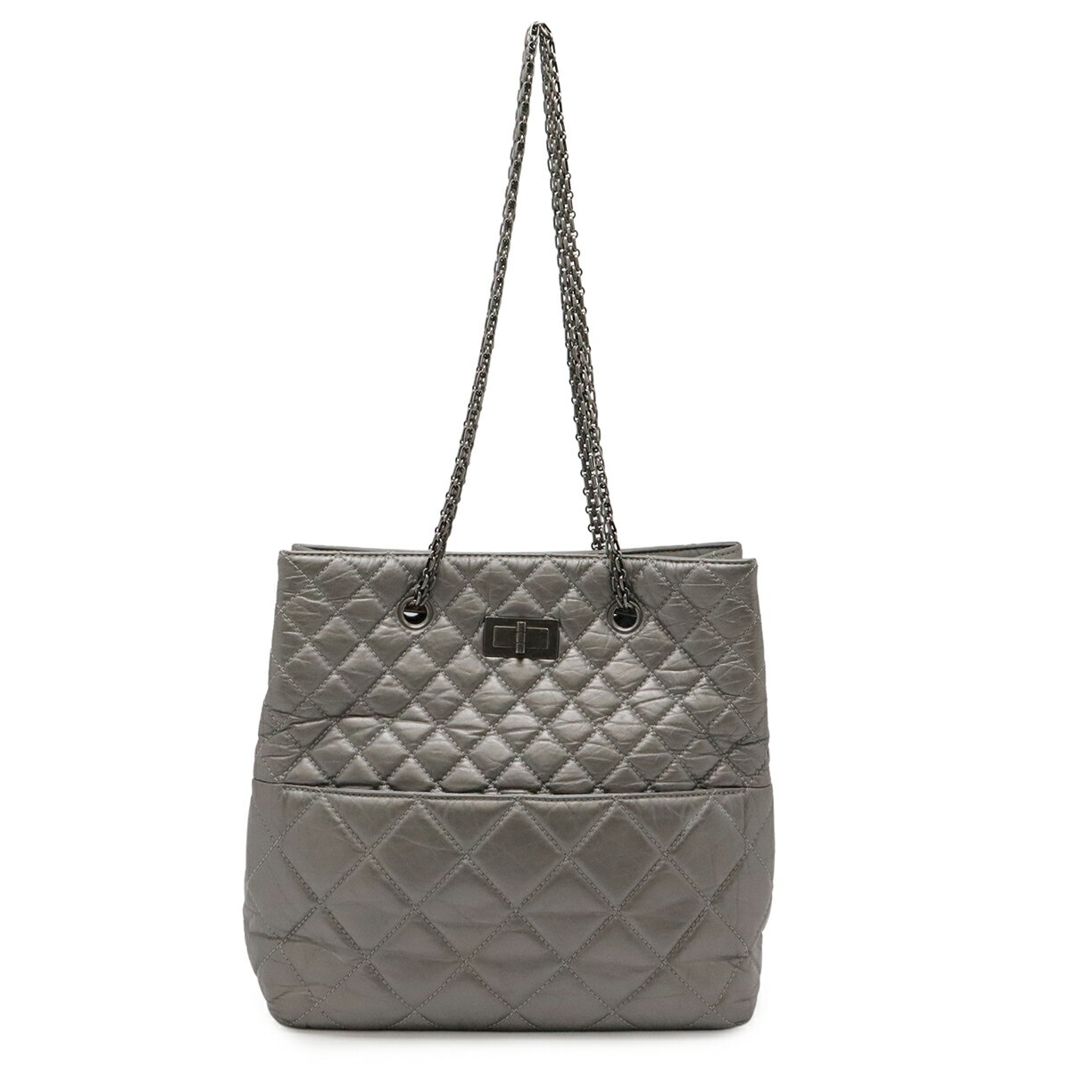 Rakuten - CHANEL シャネル 2.55 マトラッセ チェーンショルダー ショルダーバッグ トートバッグ レザー シルバー 銀 シルバー金具 【中古】
