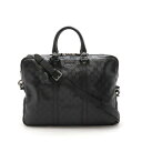 GUCCI グッチ GGインプリメ ビジネスバッグ 書類カバン ブリーフケース 2WAY ショルダーバッグ PVC レザー ブラック 黒 シルバー金具 2084...