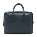 PRADA プラダ トライアングルロゴ ブリーフケース ビジネスバッグ レザー BALTICO ネイビー 紺 国内ブティック購入品 ストラップ欠品 VS0363...