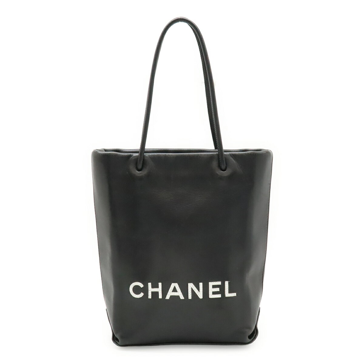 Rakuten - CHANEL シャネル エッセンシャル トートPM スモール ロゴ トートバッグ ミニバッグ ハンドバッグ レザー ブラック 黒 ホワイト 白 A46880 【中古】