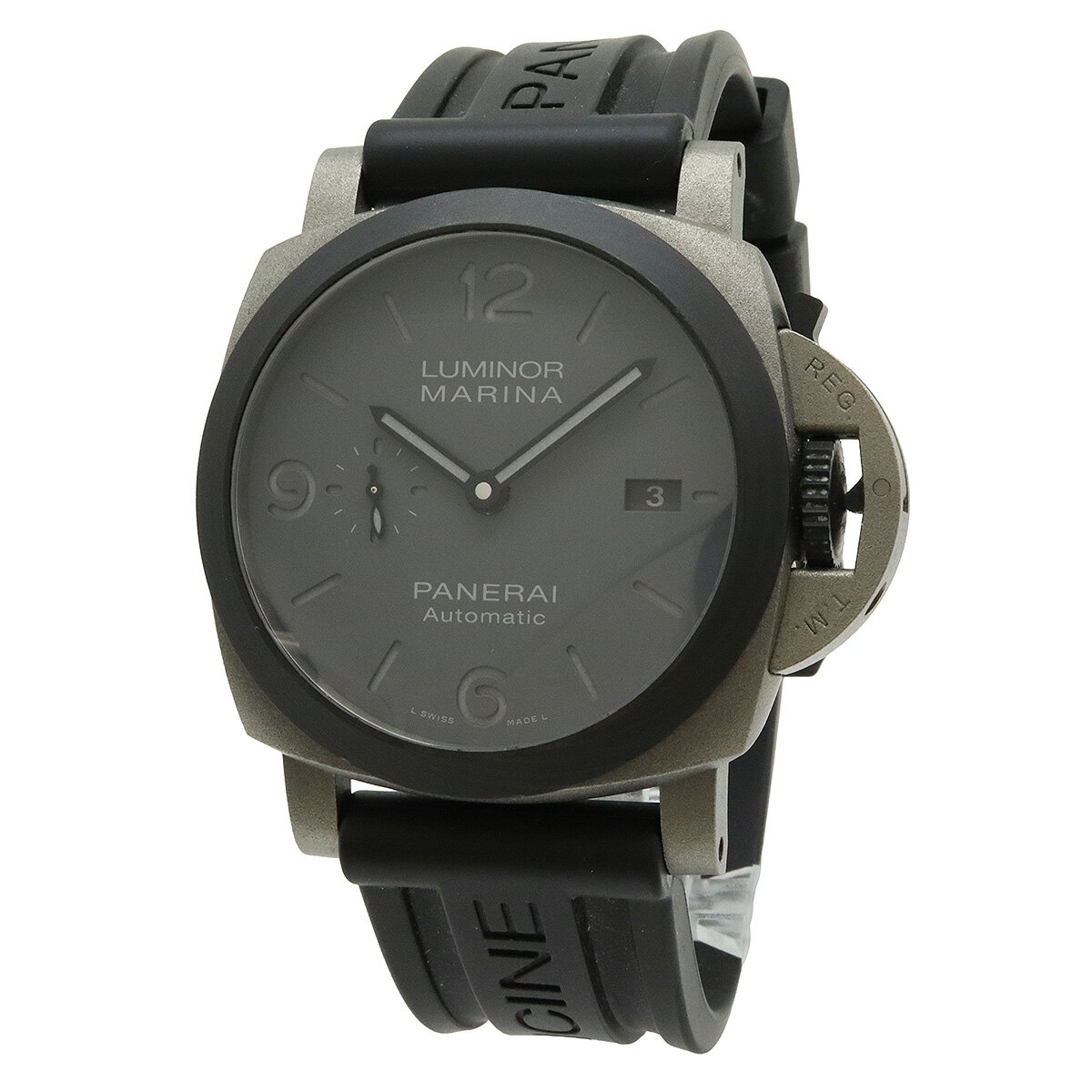 PANERAI パネライ ルミノールマリーナ トゥットグリージョ チタン カーボテック グレー文字盤 メンズ AT オートマ 替えベルト2本付き 腕時計 PAM01662 【中古】