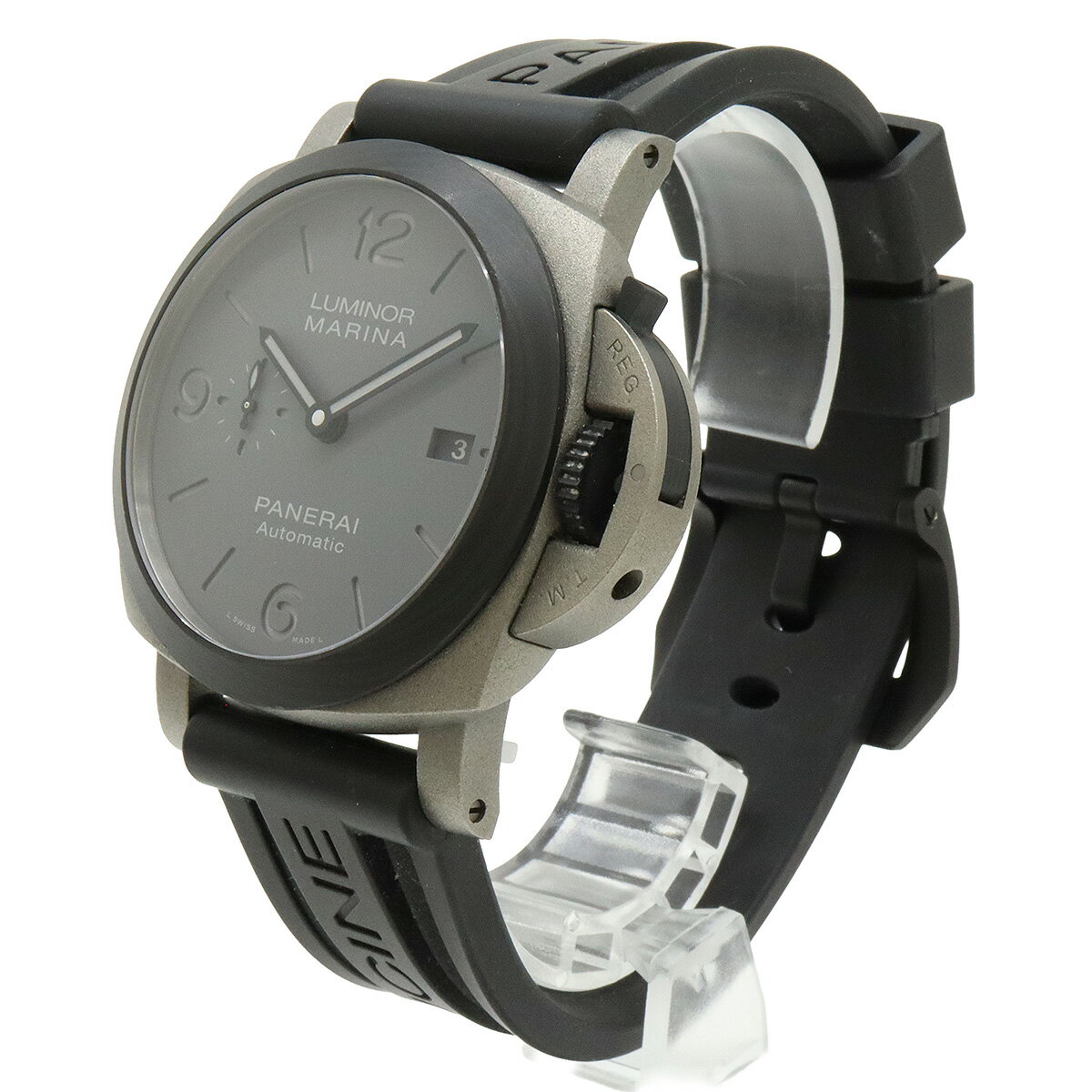 PANERAI パネライ ルミノールマリーナ トゥットグリージョ チタン カーボテック グレー文字盤 メンズ AT オートマ 替えベルト2本付き 腕時計 PAM01662 【中古】