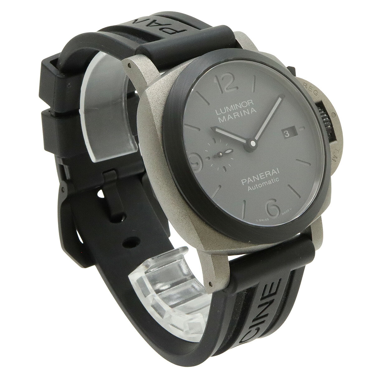 PANERAI パネライ ルミノールマリーナ トゥットグリージョ チタン カーボテック グレー文字盤 メンズ AT オートマ 替えベルト2本付き 腕時計 PAM01662 【中古】