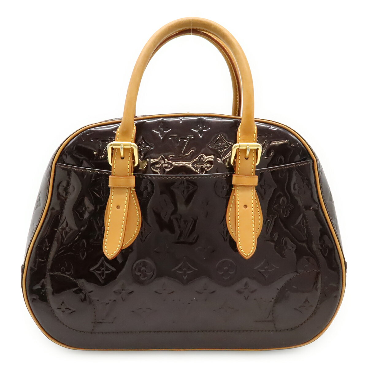 LOUIS VUITTON ルイ ヴィトン モノグラムヴェルニ サミット ドライブ ハンドバッグ トートバッグ エナメルカーフ アマラント M93516 【中古】(4)