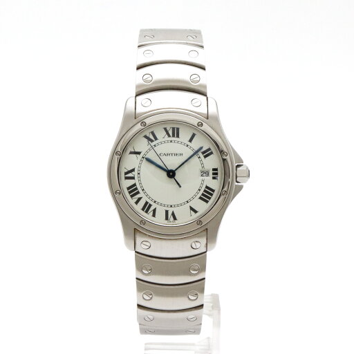 Cartier カルティエ サントスロンド ホワイト文字盤 SS メンズ QZ クォーツ 腕時計 W20027K1 1561 1 【中古】 Cartier カルティエ サントスロンド ホワイト文字盤 SS メンズ QZ クォーツ 腕時計 W20027K1 1561 1 【中古】