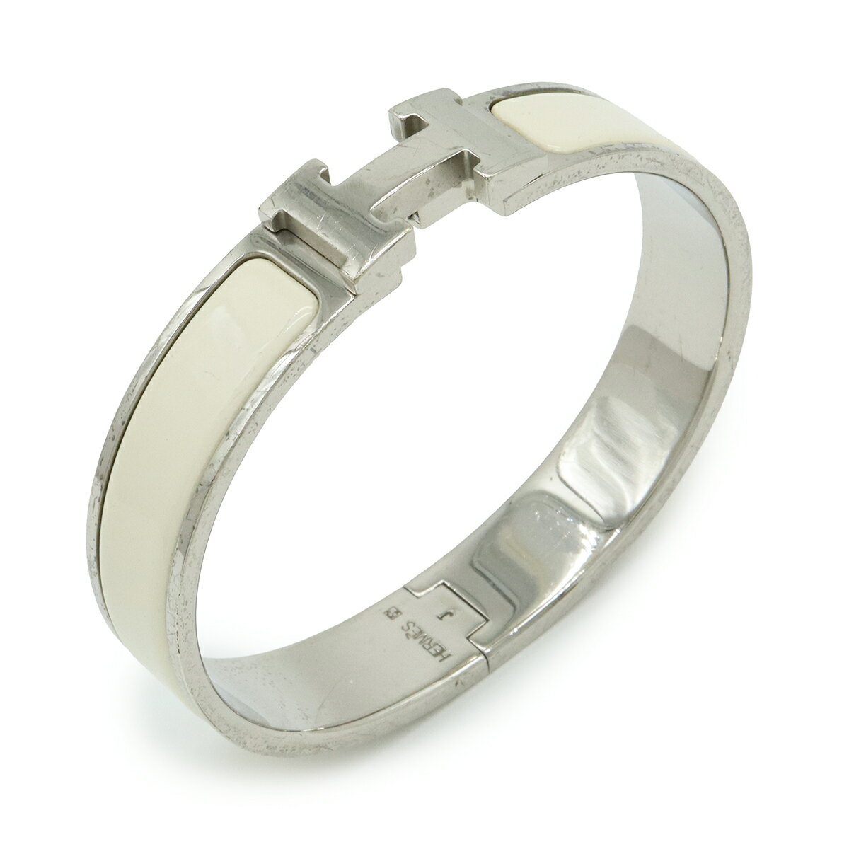 ホワイトエナメル バングル ホワイト（白）系 HERMES Mini Clic Kelly bracelet(エルメス ミニ