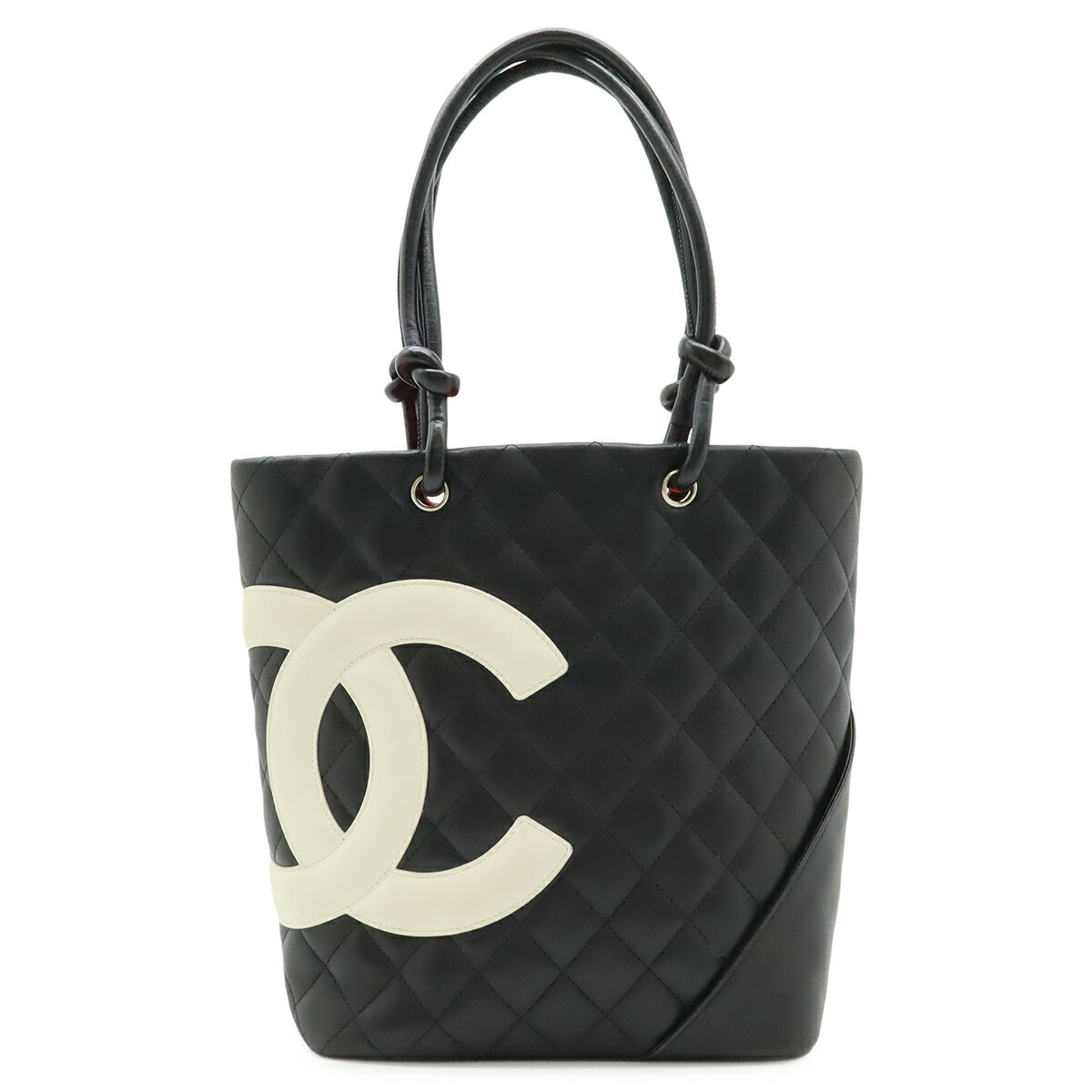 本物 シャネル CHANEL ココマーク カンボンライン ショルダーバッグ ポシェット レザー ピンク ブラック Cambon Line バッグ 中古 CAMBON シャネル ショルダーバッグ カンボンライン ブラック ピンク