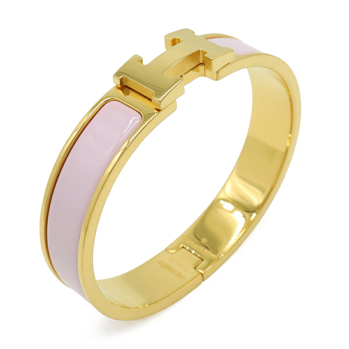 Other - HERMES エルメス クリックH PM クリックアッシュ エナメルブレスレット バングル GP ライトピンク ゴールド金具 【中古】