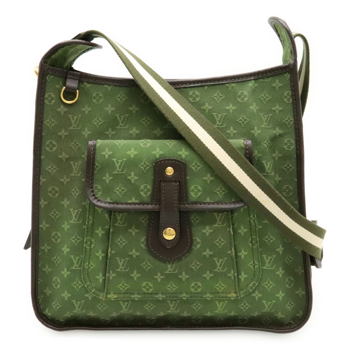 乐天商城 - LOUIS VUITTON ルイ ヴィトン モノグラムミニ ブザス マリーケイト ショルダーバッグ 斜め掛け キャンバス レザー TSTカーキ 緑 M92322 【中古】