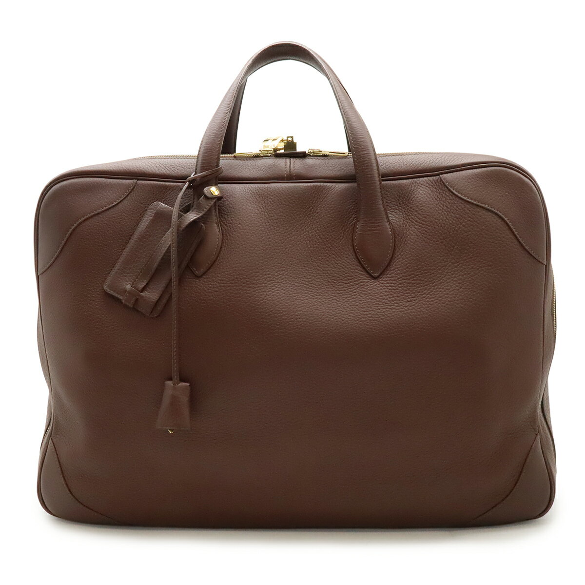 HERMES - HERMES エルメス ヴィクトリア50 ボストンバッグ ハンドバッグ トラベル トリヨンクレマンス レザー ブラウン系 赤茶系 ゴールド金具 C刻印 【中古】