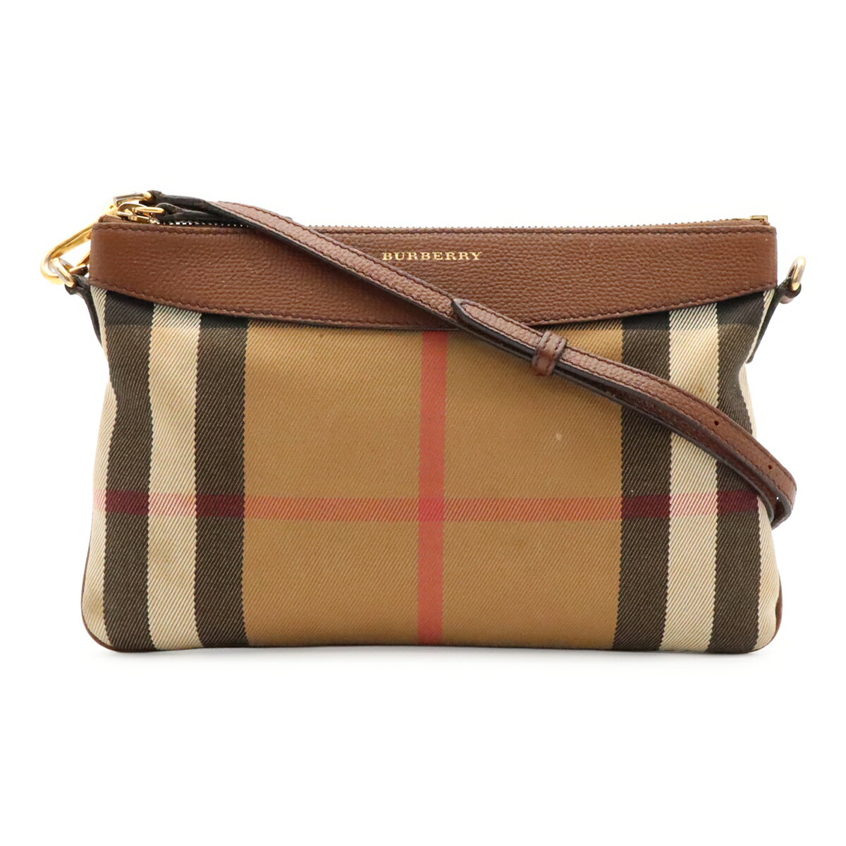 BURBERRY バーバリー ハウスチェック チェック柄 ショルダーバッグ ポシェット 2WAY クラッチバッグ キャンバス レ blumin-10354597 ブルーミン/森田質店 パッケージ画像