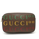 【バッグ】GUCCI グッチ 100周年記念 ロゴ ベルトバッグ ウエストバッグ ボディバッグ 2WAY クラッチ レザー ダークブラウン 茶 ゴールド金具 602695 【中古】