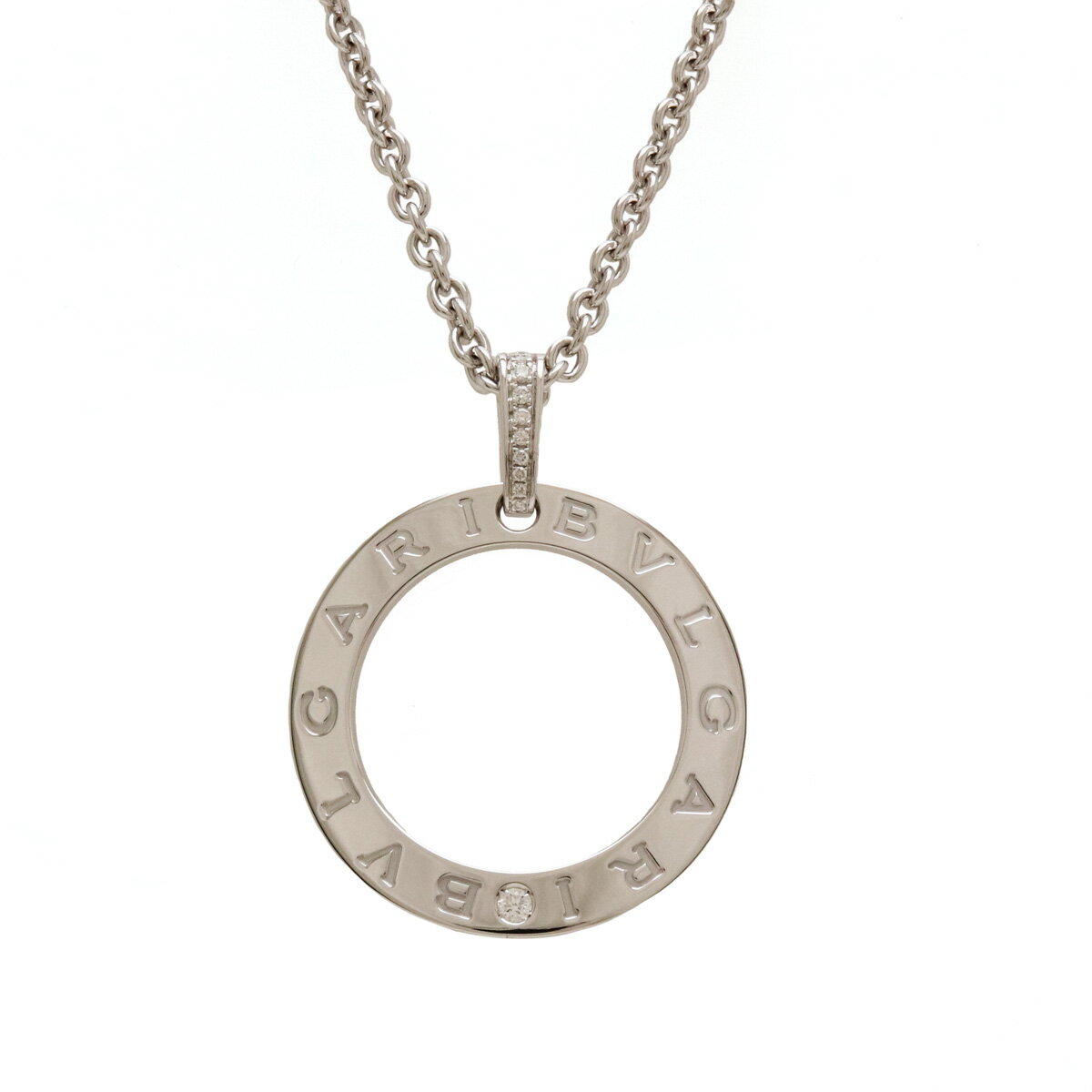 【ジュエリー】BVLGARI ブルガリ ブルガリブルガリ ソートワール ロング ネックレス ペンダント K18WG ホワイトゴールド ダイヤモンド 【中古】