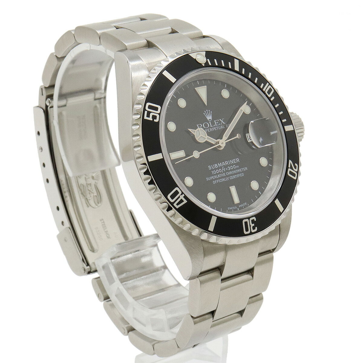 ROLEX ロレックス サブマリーナ デイト ブラック文字盤 SS Y番 メンズ AT オートマ 腕時計 16610 【中古】