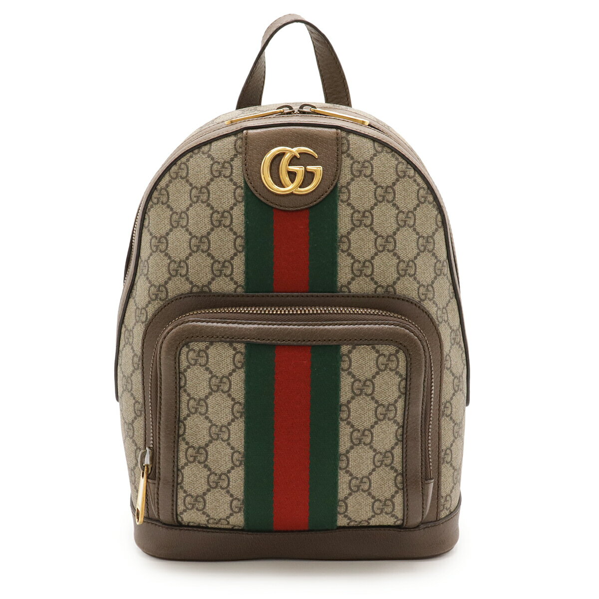 GUCCI グッチ オフィディア GGスプリーム スモール バックパック リュックサック シェリーライン PVC レザー ベージュ モカブラウン 547965 【中古】