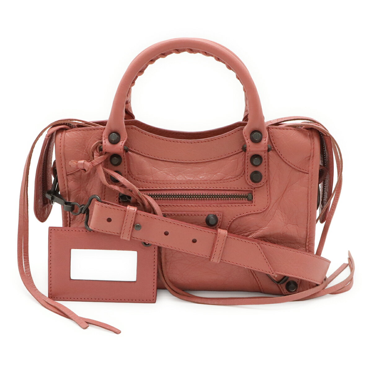 Rakuten - BALENCIAGA バレンシアガ クラシック ミニ シティ ハンドバッグ ミニバッグ 2WAY ショルダーバッグ レザー ピンク ミラー付き 300295 【中古】
