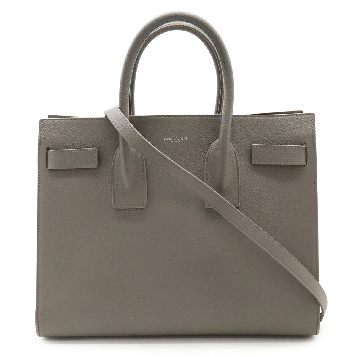樂天商城 - SAINT LAURENT PARIS サン ローラン パリ YSL サックドジュール スモール ハンドバッグ 2WAY ショルダー レザー グレー 378299 【中古】