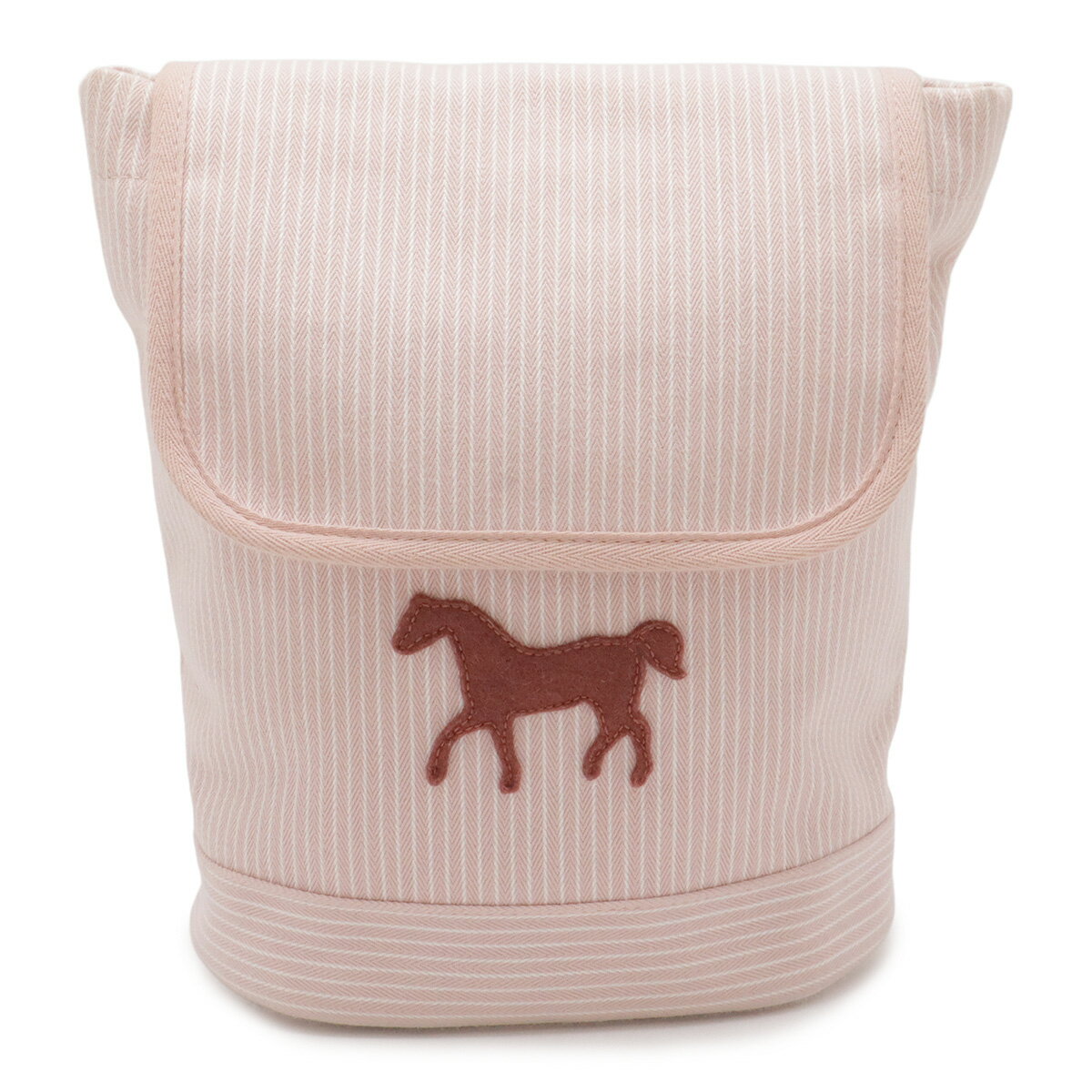 Rakuten - HERMES エルメス カヴァルカラー バックパック リュックサック キッズ 子供用 ホース 馬 ストライプ コットン 綿 ピンク　ホワイト 白 【中古】