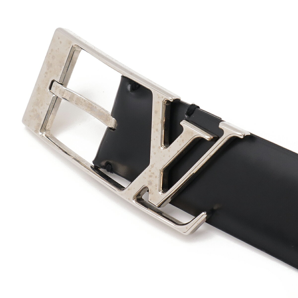 ブルーミン／森田質店のLOUIS VUITTON ルイ ヴィトン サンチュール アナグラム ベルト レザー ブラック 黒 シルバー金具 #100 M9840S 【中古】｜アングル3