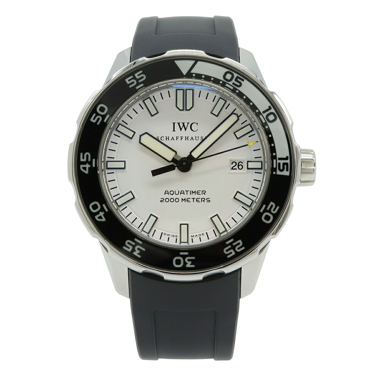 IWC インターナショナル ウォッチ カンパニー アクアタイマー ホワイト文字盤 SS ラバー AT ...