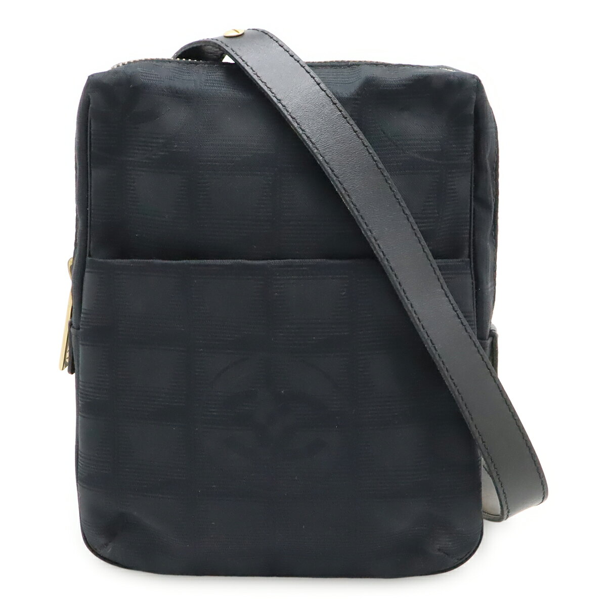 CHANEL シャネル ニュートラベルライン Newトラベルライン ショルダーバッグ ポシェット ナイロンジャガード ブラック 黒 ゴールド金具 A20513 【中古】