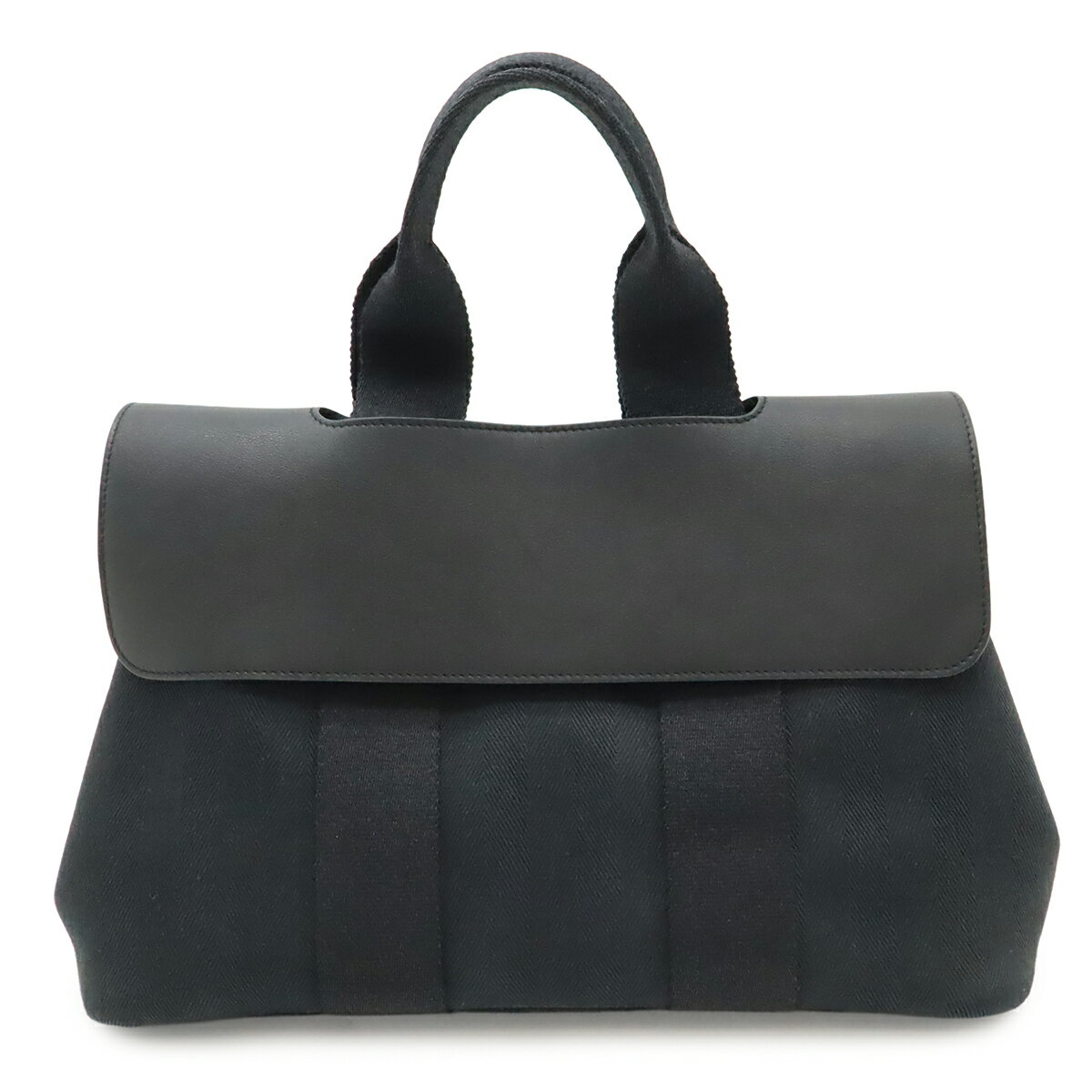 Rakuten - HERMES エルメス ヴァルパライソPM バルパライソPM ハンドバッグ トートバッグ トワルシェブロン レザー ブラック 黒 ポーチ欠品　 M刻印 【中古】