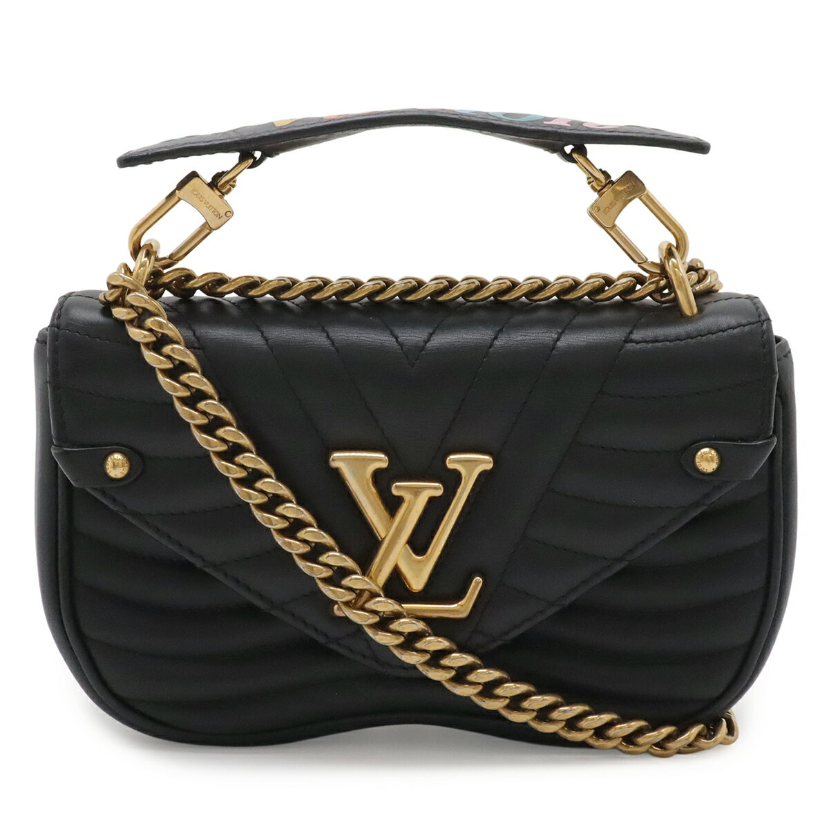 樂天商城 - LOUIS VUITTON ルイ ヴィトン ニューウェーブ チェーンバッグPM チェーンショルダー ショルダーバッグ レザー ノワール 黒 ブラック M51683 【中古】