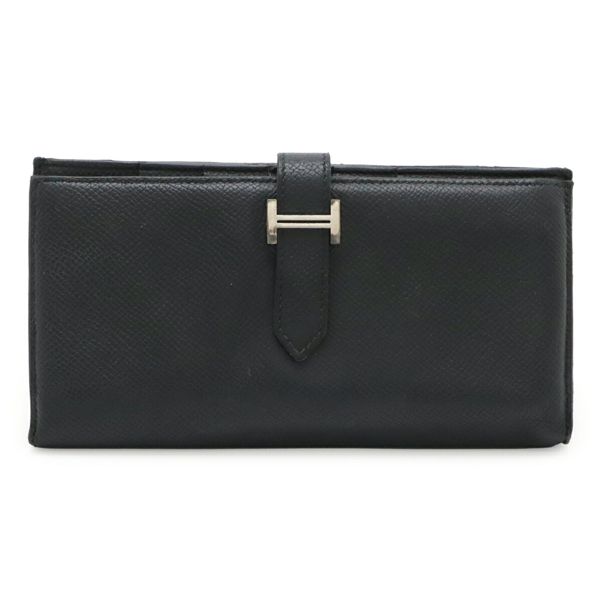 Rakuten - HERMES エルメス ベアンスフレ 2つ折長財布 二つ折り長財布 ヴォーエプソン レザー ブラック 黒 ゴールド金具 T刻印 【中古】