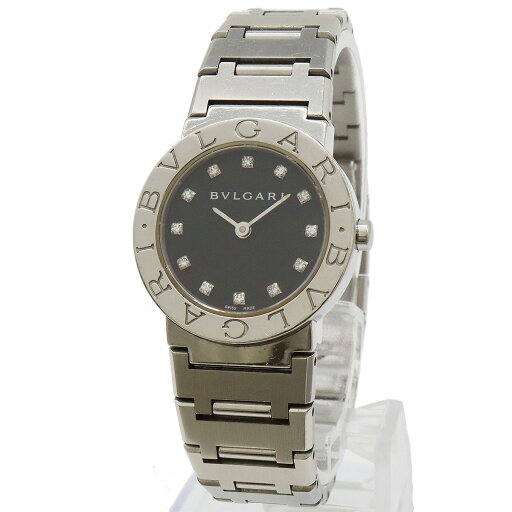 BVLGARI ブルガリ ブルガリブルガリ 12Pダイヤ ブラック文字盤 SS レディース QZ クォーツ 腕時計 BB26SS 【中古】 BVLGARI ブルガリ ブルガリブルガリ 12Pダイヤ ブラック文字盤 SS レディース QZ クォーツ 腕時計 BB26SS 【中古】
