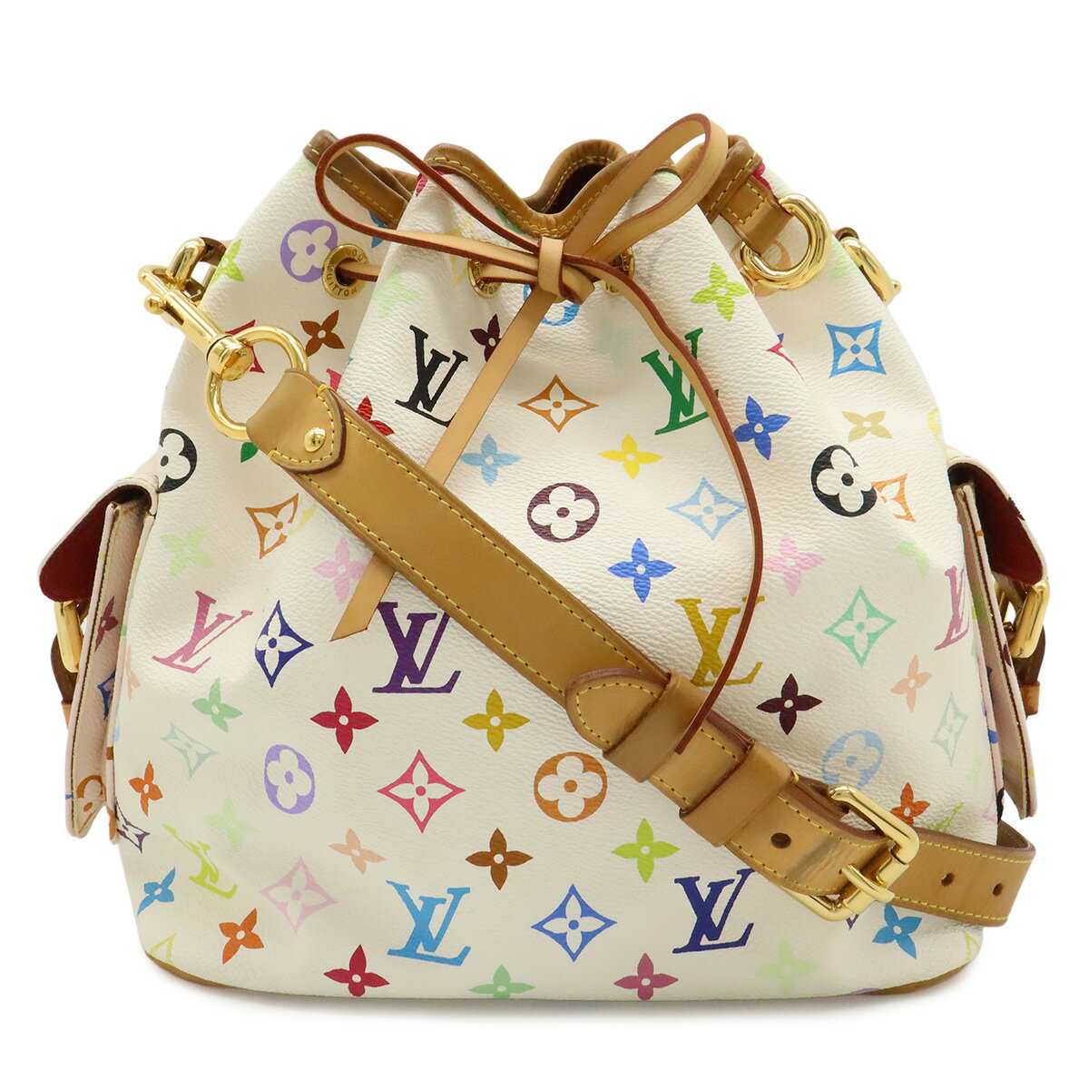 Rakuten - LOUIS VUITTON ルイ ヴィトン モノグラムマルチカラー プチノエ ショルダーバッグ 巾着型 ブロン ホワイト ネームタグ欠品 M42229 【中古】