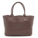 【バッグ】BOTTEGA VENETA ボッテガ ヴェネタ イントレチャート カバPM トートバッグ ショルダーバッグ レザー パープルブラウン系 ポーチ付き 限定250個 141498 【中古】