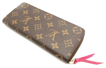 【財布】LOUIS VUITTON ルイ ヴィトン モノグラム ポルトフォイユ クレマンス ラウンドファスナー 長財布 ホットピンク M42119 【中古】【k】