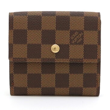 【財布】LOUIS VUITTON ルイ ヴィトン ダミエ ポルトフォイユ エリーズ ダブルホック財布 Wホック財布 三つ折り財布 N61654 【中古】